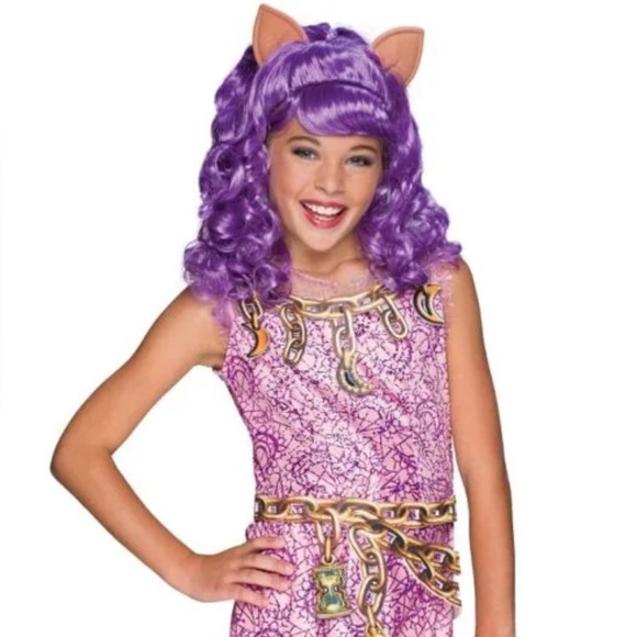 Monster High Haunted Clawdeen Wolf Kid’s Size L Rubies Costume Purple & Pink - Picture 1 of 4